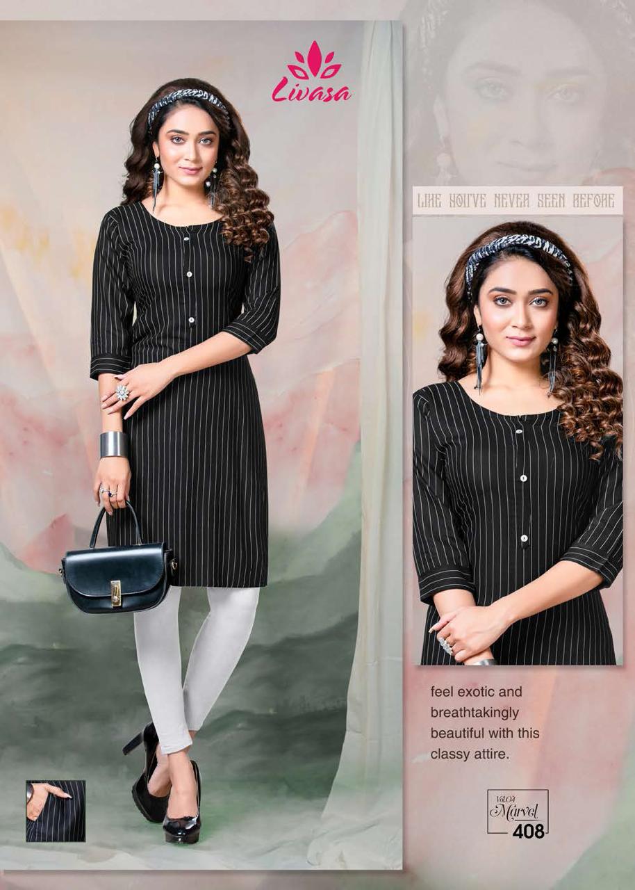 Livasa Marvel 4 Casual Daily Wear Rayon Designer Kurti Collection